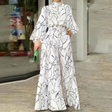 Women Trousers, Long Sleeve Graffiti Jumpsuit Silver Sam
