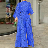 Women Trousers, Long Sleeve Graffiti Jumpsuit Silver Sam