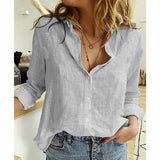 Casual Cotton Linen Top Silver Sam