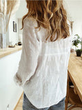 Casual Cotton Linen Top Silver Sam
