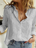 Casual Cotton Linen Top Silver Sam