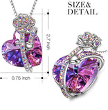 LOVE OF ROSE- Changing Pink Stone Necklace 18K White Gold Plated