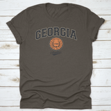 Vintage Varsity College Columbus City Print With Georgia State Slogan