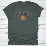 Vintage Varsity College Columbus City Print With Georgia State Slogan