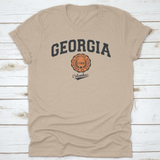 Vintage Varsity College Columbus City Print With Georgia State Slogan