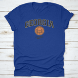 Vintage Varsity College Columbus City Print With Georgia State Slogan