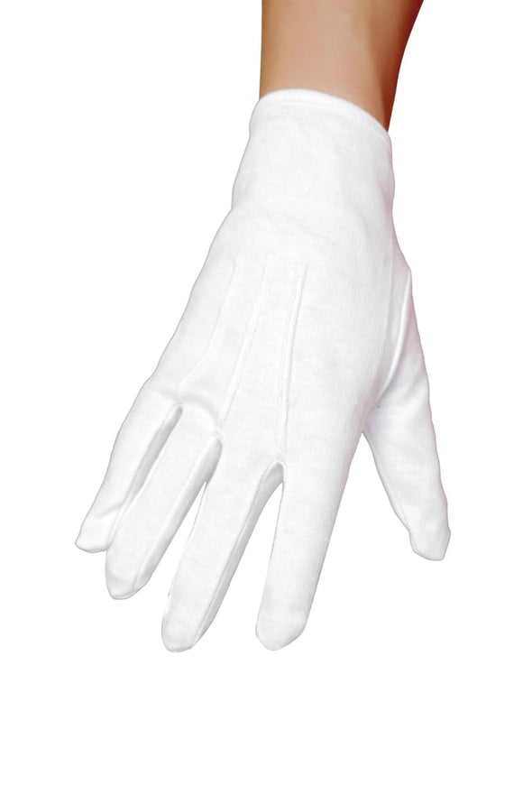White Wrist Length Gloves White Costume Accessories - One Size