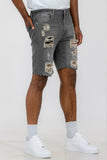 Washed Distressed Denim Shorts Lime Milo