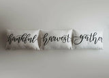Gather Lumbar Pillow | Pillow Cover 18 x 12 | Primitive Decor | Fall