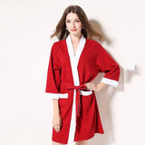 Cotton Waffle Kimono Couples Bathrobe