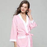 Cotton Waffle Kimono Couples Bathrobe