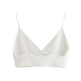 Ribbed Knit White Camis Top Silver Sam