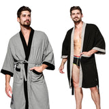 Cotton Waffle Kimono Couples Bathrobe