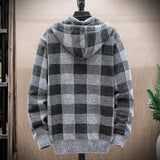 Men's Hooded Plaid Zipped Up Jacket