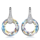 Crystal Aurore Boreale Earrings 18K White Gold Plated