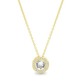 Round Halo Necklace Made with Swarovski Elements (3 Options Available) Pear Iphigenia