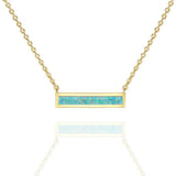 Opal Created Bar Necklace 18K Gold Plated Pear Iphigenia
