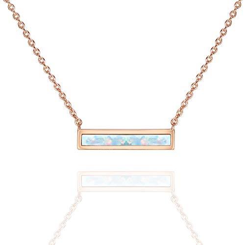 Opal Created Bar Necklace - 14K Yellow Gold Plated Pear Iphigenia