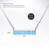 Opal Created Bar Necklace 18K White Gold Plated Pear Iphigenia