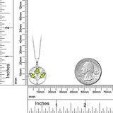 Motherly Peridot Pear Cut Tree of Life Necklace 18K White Gold Plated Pear Iphigenia