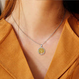Tree of Life Multi-Tone Pendant Necklace 14K Gold Plated Pear Iphigenia