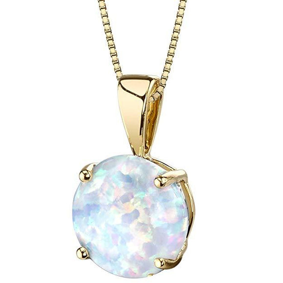 Simplistic Oceanic Opal Princess Cut Necklace 14K Gold Plated Pear Iphigenia