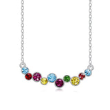 Elements Rainbow of Love Bubble Necklace 14K White Gold Plated Pear Iphigenia