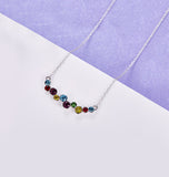 Elements Rainbow of Love Bubble Necklace 14K White Gold Plated Pear Iphigenia