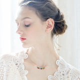 Elements Rainbow of Love Bubble Necklace 14K White Gold Plated Pear Iphigenia