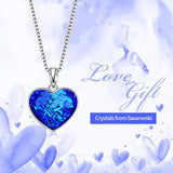 Aruba Blue Elements Heart Shaped Necklace 14K White Gold Plated Pear Iphigenia