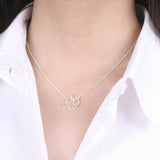 Organic Chemist Hollow Pendant Necklace Silver Plated Pear Iphigenia