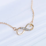 Italian Infinity Necklace 14K Gold or Silver Plated Pear Iphigenia