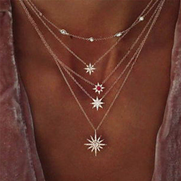Celestial Stars in the Sky Necklace in 14K Gold Plated Pear Iphigenia