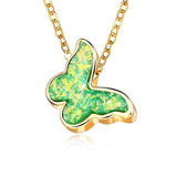 Opal Butterfly Green 18K Gold Plated Necklace Pear Iphigenia