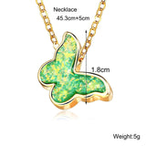 Opal Butterfly Green 18K Gold Plated Necklace Pear Iphigenia
