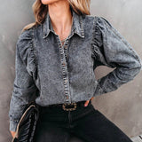 Retro Denim Top Silver Sam