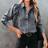 Retro Denim Top Silver Sam