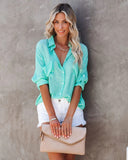 Stylish Thin Button Blouse Silver Sam