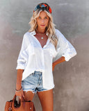 Stylish Thin Button Blouse Silver Sam
