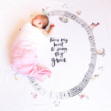 Music Parade - Organic Swaddle Blanket Blue Thalassa