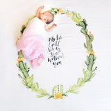 Desert Cactus - Organic Swaddle Blanket Blue Thalassa