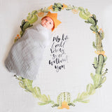 Grey Stone - Organic Swaddle Blanket Blue Thalassa