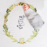 Desert Cactus - Organic Swaddle Blanket Blue Thalassa