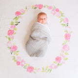Grey Stone - Organic Swaddle Blanket Blue Thalassa