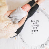 Music Parade - Organic Swaddle Blanket Blue Thalassa