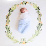 Desert Cactus - Organic Swaddle Blanket Blue Thalassa