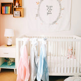 Music Parade - Organic Swaddle Blanket Blue Thalassa