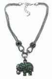 Dazzling Elephant Necklace Silver Hestia