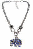 Dazzling Elephant Necklace Silver Hestia