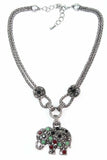 Dazzling Elephant Necklace Silver Hestia